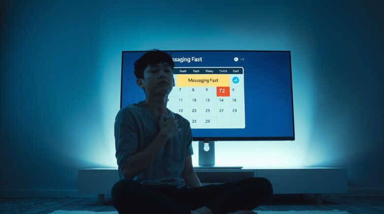 Person taking a break from phone and messaging activities, showing a digital detox lifestyle