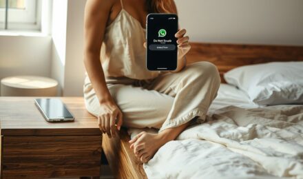 WhatsApp Do Not Disturb settings configured for nighttime hours on an iPhone screen