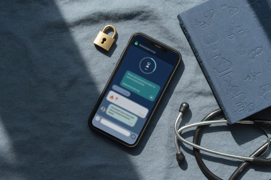 Two phones side-by-side showing a Telegram Secret Chat with a self-destruct timer next to a standard WhatsApp conversation